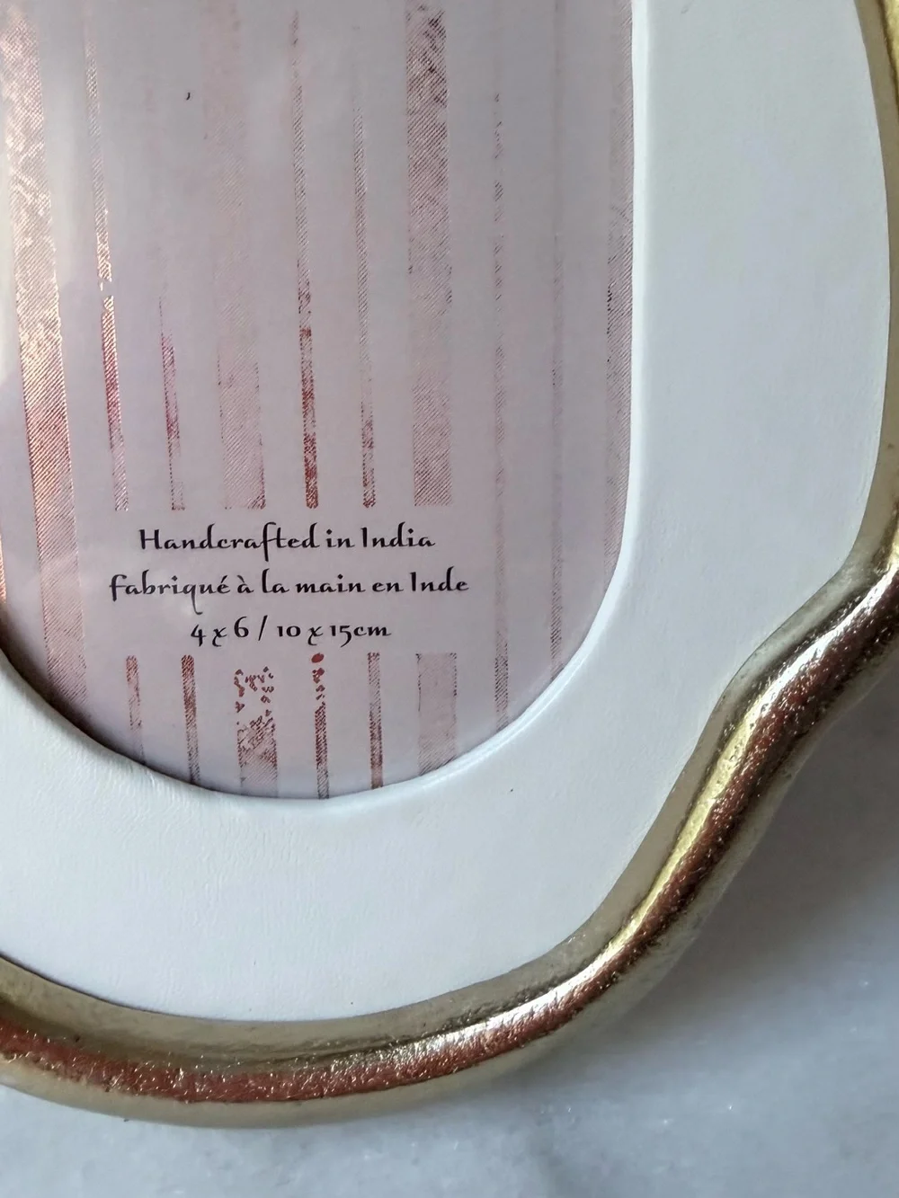 Organic gold metal irregular oval shape picture frame